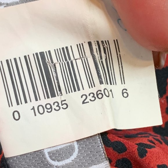 Motherhood Leopard‎ Button Down Blouse Red Black Small Long Sleeve Collared - Picture 9 of 13